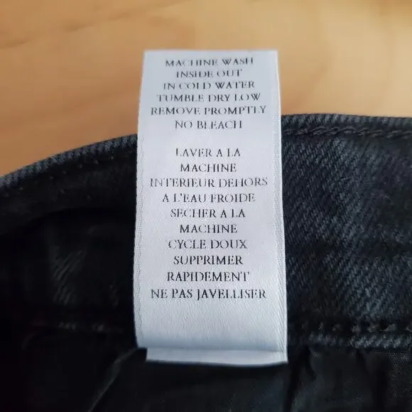 Frank & Eileen Monaghan Italian Vintage Denim Crop Jeans Black High Rise Size 28 - Picture 10 of 10